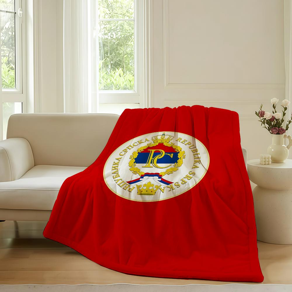Republika Srpska Zastava Blanket Warm Soft Suitable For Bedroom Sofa Bed Living Room Office Travel Camping Gifts