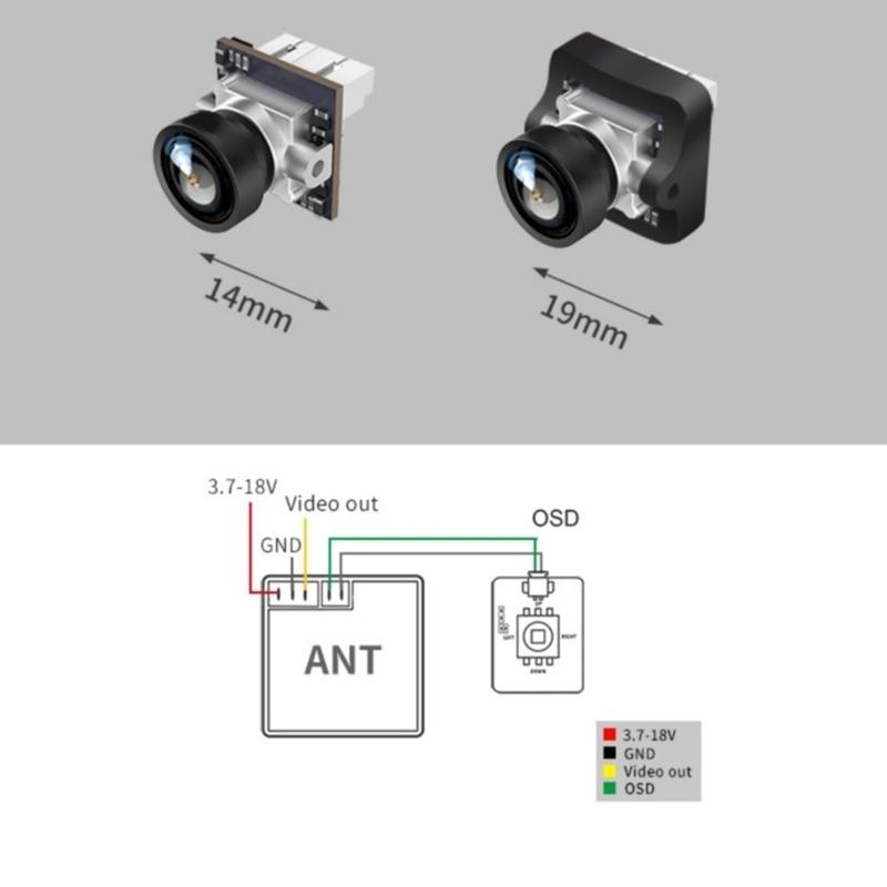 Micro 1200TVL Global WDR OSD 1.8mm Light Camera 16:9 4:3 for FPV Racings Drones