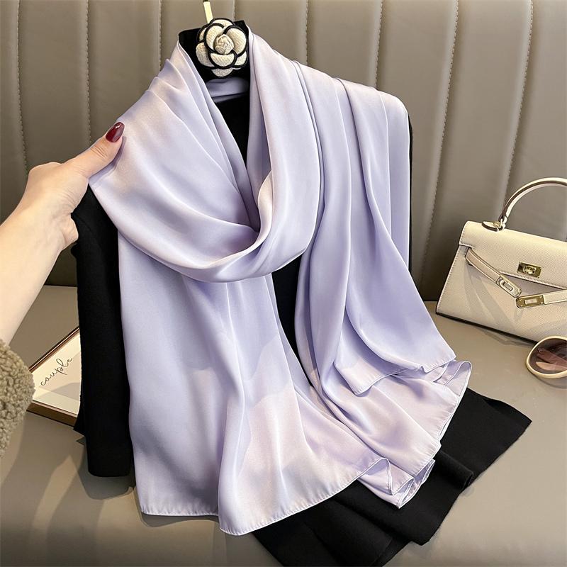 Women New Satins Muslim Hijab Shawls Scarf Soft Jersey Hijabs Plain Soft For Woman Muslim Islamic Voile Summer Shawls 90*180cm