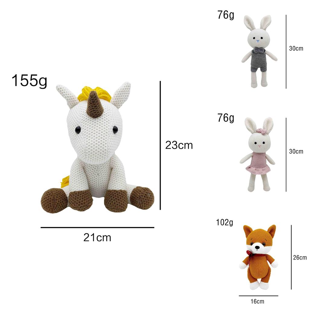 Handmade Crochet Amigurumi Plush Doll Collection Adorable Animal Characters In Soft Pp Cotton