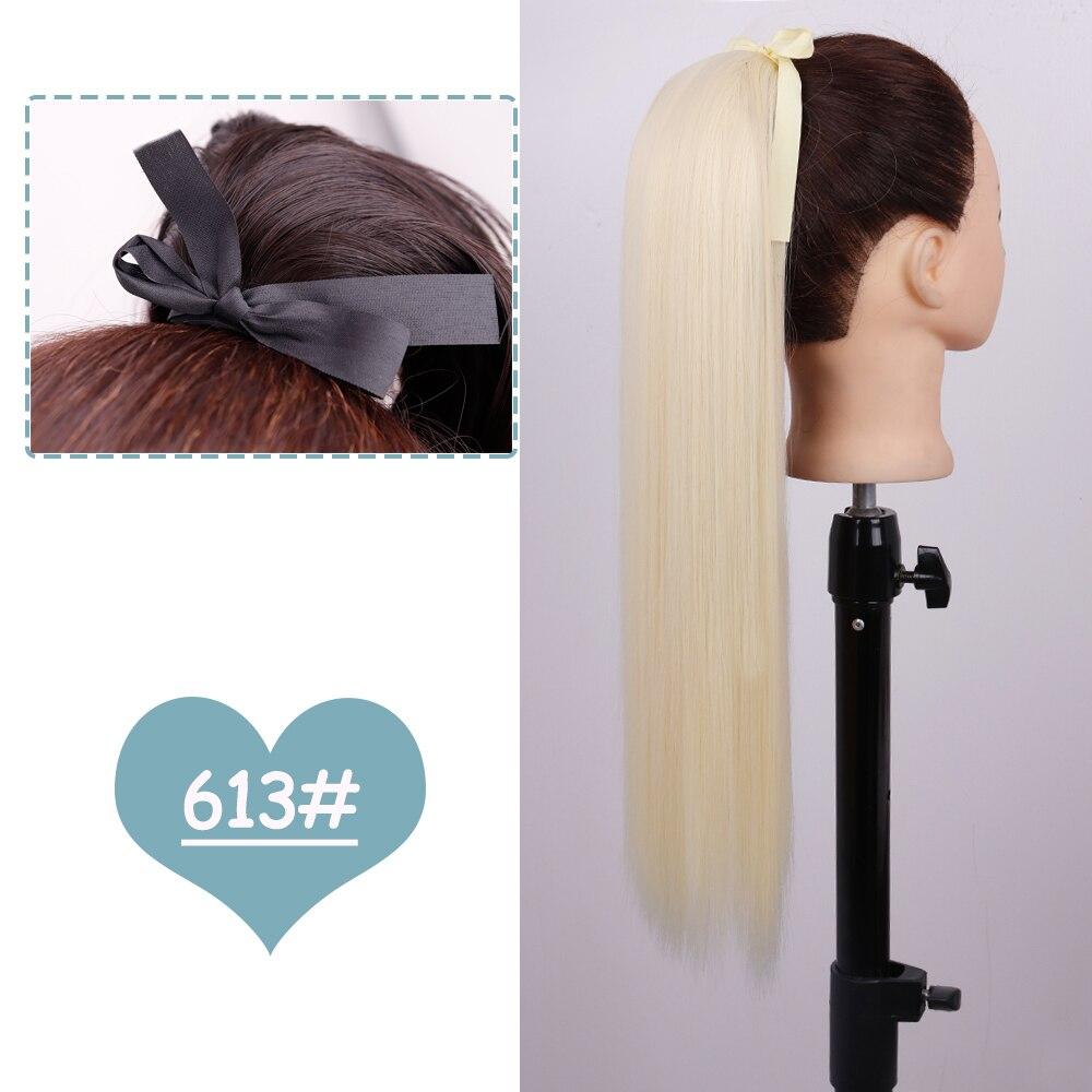

MISS WIG Длинный прямой хвост на клипсе для наращивания волос Синтетическое волокно Термостойкое 22-дюймовый ремешок Конский хвост Светлые накладные волосы