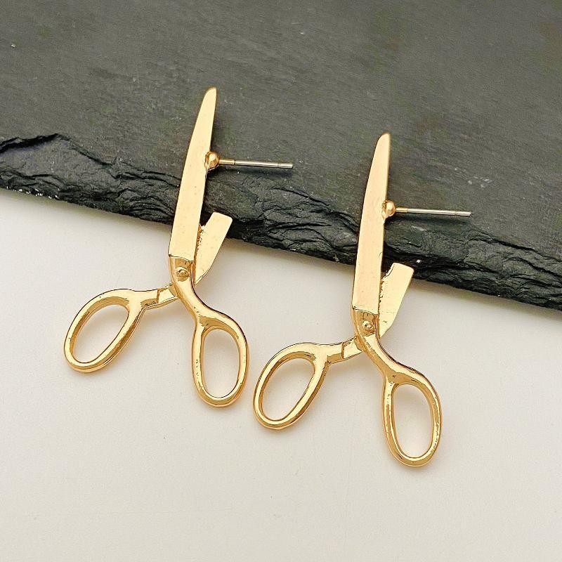 Party Holiday Gift Creative Retro Scissors Ear Studs For Women Fashion Hip Hop Rock Earrings