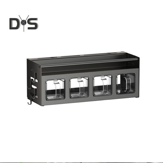 

Настенная полка для специй из нержавеющей стали с ящиком, без сверления, подвесная кухонная полка, органайзер для хранения специй с крючками для банок, вешалка для полотенец D