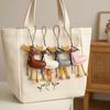 Hanger Pu Leather DuckKeychain Cartoon Bag Charm Cute Scarf Duck Pendant  Women