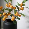 Green Leaves Artificial Loquat Fruit Branch Luxury Faux Loquat Simulation Fruit Tree Realistic Plastic Fake Plants