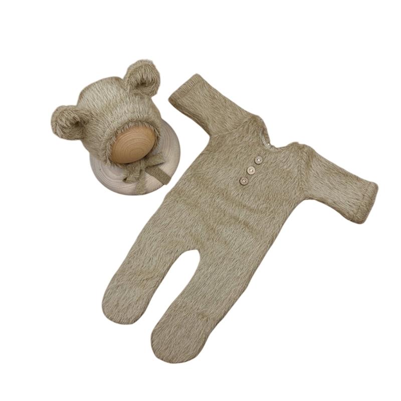 Girl Boy Photography Props Newborn Infant Costume Bear Theme Romper Hat Clothing Outfit Photo Shoot Clothes Baby Supply