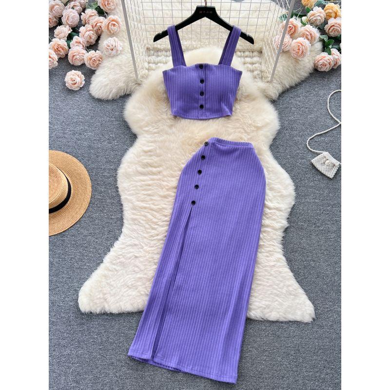 American Niche Style Women's Summer Split Skirt Tube Top