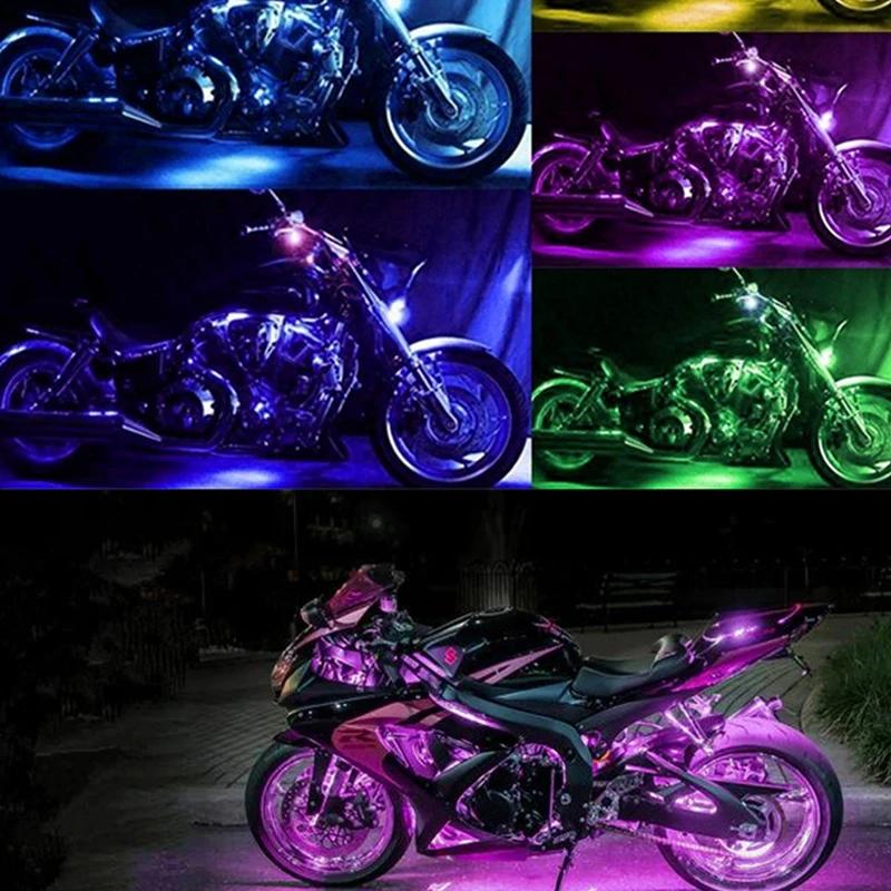 12V Motorcycle Led Light Multi-Color Atmosphere Light Sound Control Decorative Neon Lamp For Harley Yamaha Honda Kawasaki Suzuki