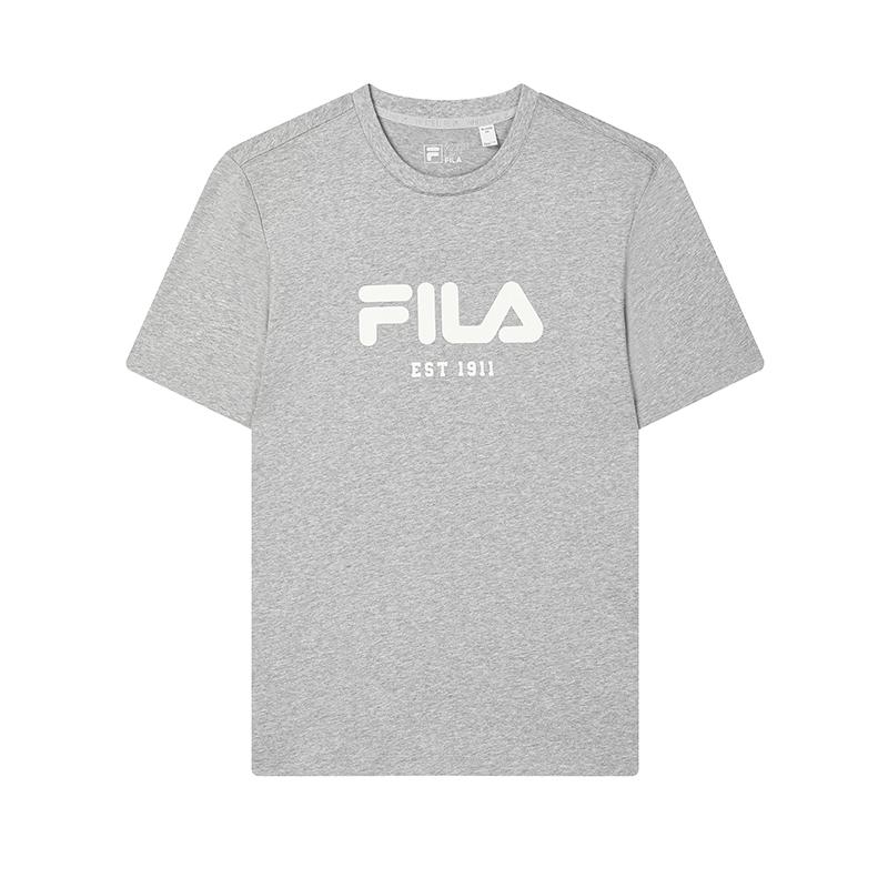 Fila Original King Bomb T-1911 Fashion Trendy Personality Breathable Comfortable Versatile Short Sleeve T-Shirt Men Tops Coconut-Latte F51M519106FMG