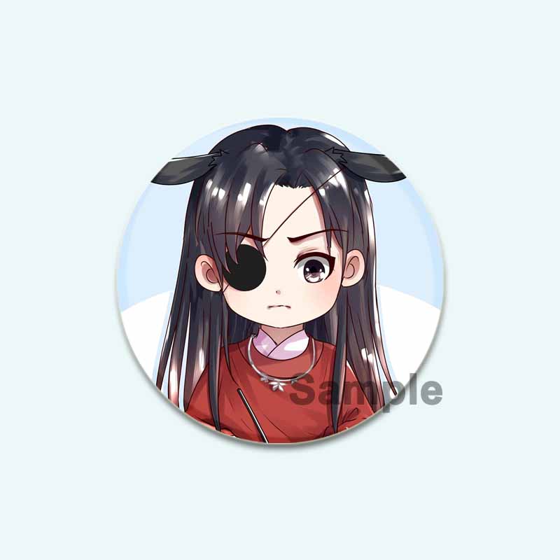32/44/58 mm Anime Heaven Official's Blessing Badge Hua Cheng/Xie Lian Cartoon-Broschen, handgefertigt, niedliche Emaille-Anstecker als Schmuck, Geschenk-Accessoire