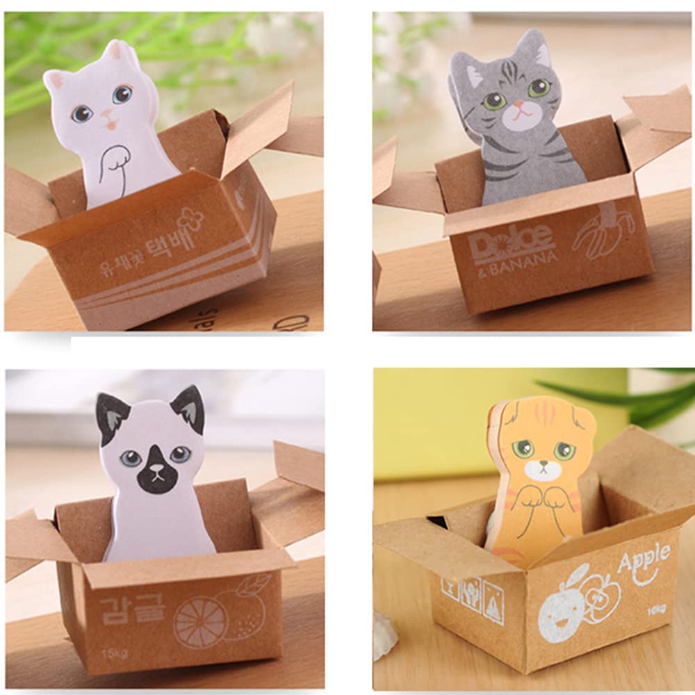 

Cute cat sticky notes, cat accessories, boxed kitty sticky notes, cute animal designs, 4 types x 30 sheets (luxury pack of 120 sheets), soothing cat
