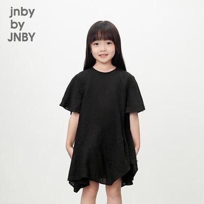 JNBY Girls' Mid-Length Linen Dress