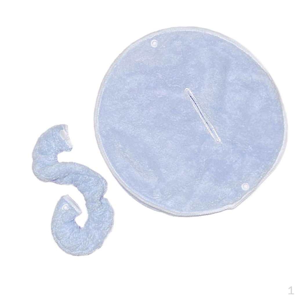 

Facial Towel Fleece Women Men Home Use One Hole Strap Blue