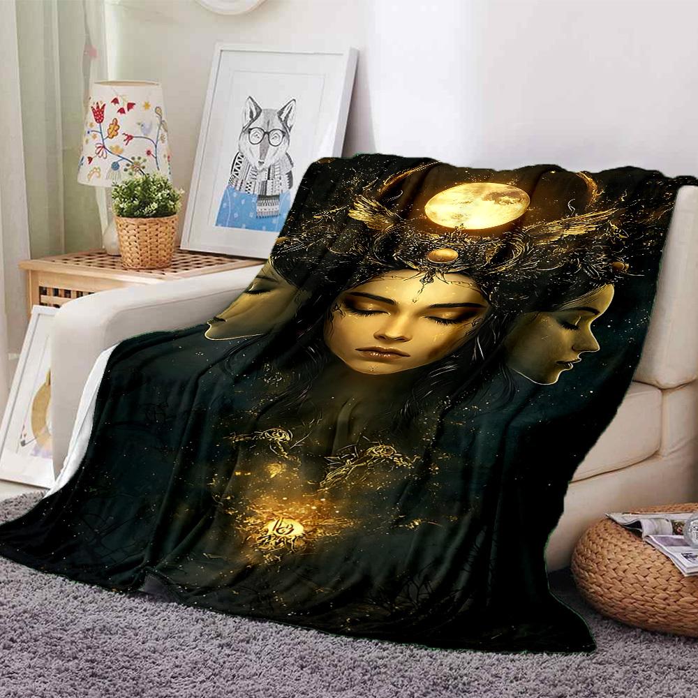 

1pc Moonlit Night Flannel Blanket Soft Cozy All-Season Throw for Bedroom, Sofa, Camping, Travel, Home Decor1074 80cmx120cm(31inx47in)
