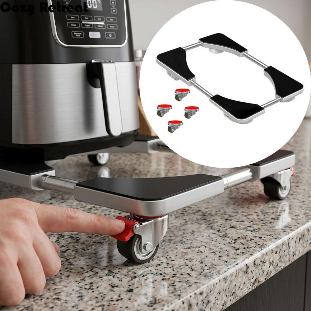 Multi-size Adjustable Adjustable Appliance Sliding Tray With Wheels Non-Slip Universal Roller Base Stand Flexible Size 28cm-11.02in