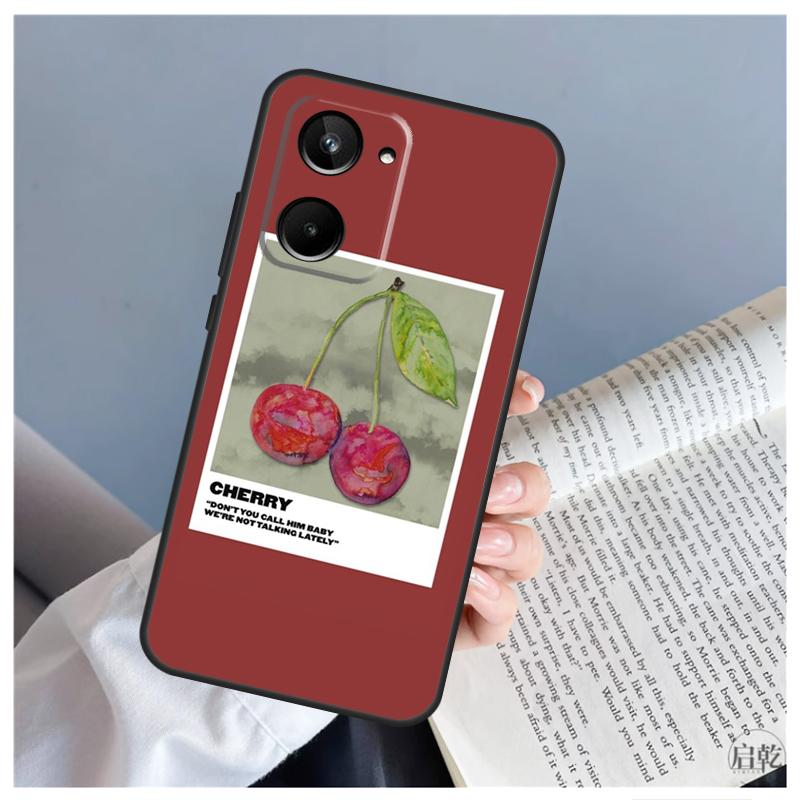 Cherry Pattern Case For Realme 12 11 10 9 Pro Plus GT5 GT Neo5 C21Y C25s C30 C31 C33 C35 C51 C53 C55 C67