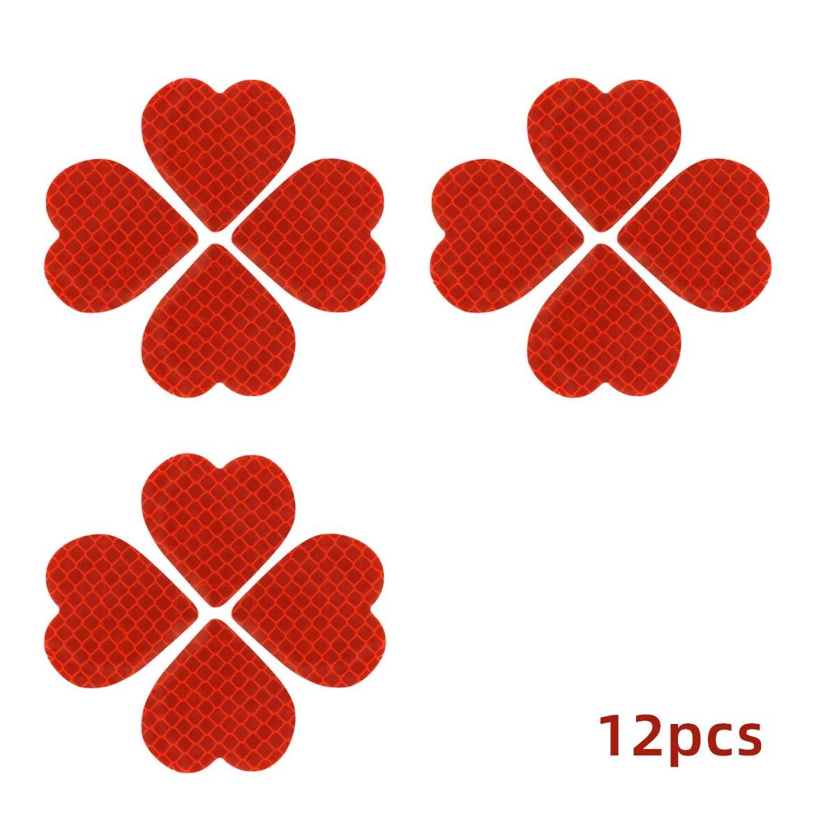 

12 шт. светоотражающих наклеек для автомобиля с красным рисунком в виде сердца