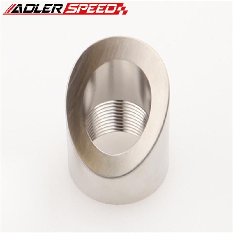 45 Degree Pre-curved 304 SS M18 X 1.5 Cut Weld O2 Oxygen Sensor Bung 18mm X 1.5