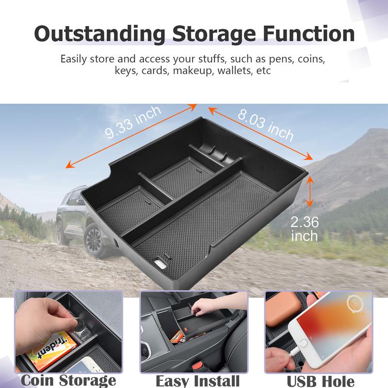 Center Console Armrest Storage Box Tray For 2024 2025 Chevrolet Traverse Center Console Organizer Interior Storage Accessories