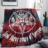 1 Stück Flannelldecke mit Satansymbol-Aufdruck, Hohe Qualität für alle Jahreszeiten, Heimdekoration, Wärme und Komfort, Perfekt für Weihnachtsgeschenke