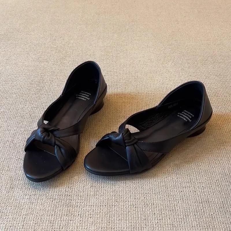 Summers Vintage Open Toe Women Sandals Elegant Low Heel Shoes Ladies Outdoor Gladiator Flats Sandalias