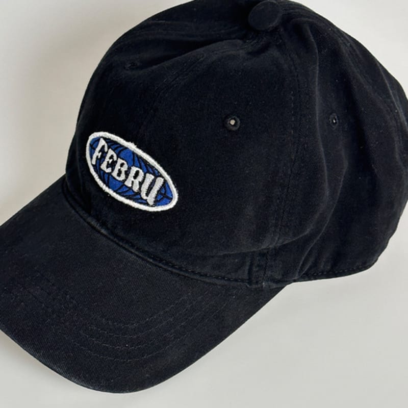 FEBRU Pigment washed Logo cap _ Black