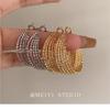 High-End Gold Hoop Earrings - Chic French Design with Unique Personality