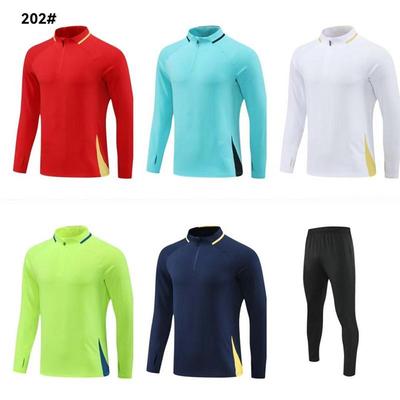 Unisex Long Sleeve Half-Zip Football Training Set for Adults & Kids - Spring/Fall 