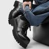 Men's thick soled derby leather shoes Casual fashion designer style Work or Business 38-46 Daily fashion young shoes Black