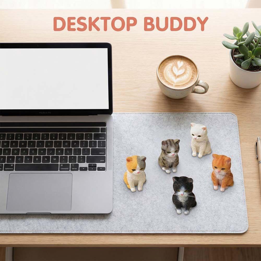 Cartoon Style Cat Statues Figurines Orange Cat Cat Decoration Micro Landscape