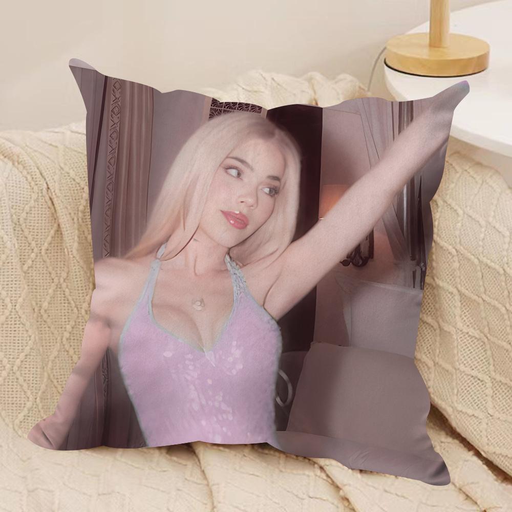 Singer KKenia OS Pink Aura Cushion Cover Silky Short Plush Invisible Zipper Dustproof Sofa Pillow Case for Home Decor