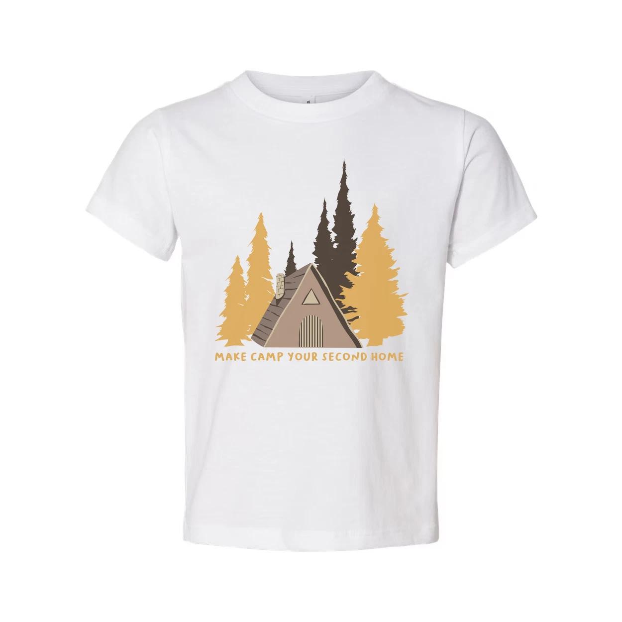 

Unisex Camping Graphic T Shirt With Forest Cabin And Tent Design For Outdoor Lov S