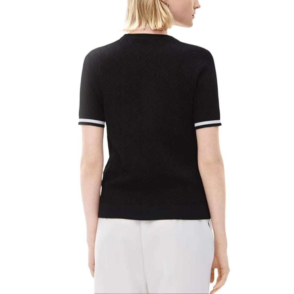 FILA Logo Printed Commuter Round Neck Short Sleeve Knit Top Women tops F11W231407F-BK