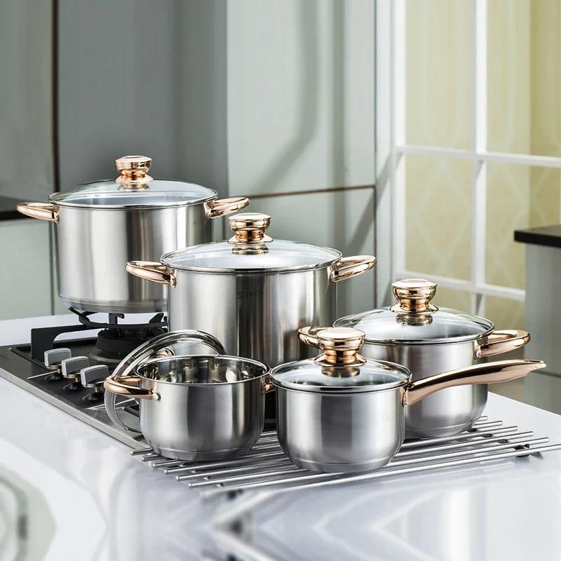 Deutscher Handwerkskunst 304 Edelstahl Suppentopf Suppenset Topf mit Dampfeinsatz Verdickter Dämpf- und Schmortopf Töpfe und Pfannen Hotpot