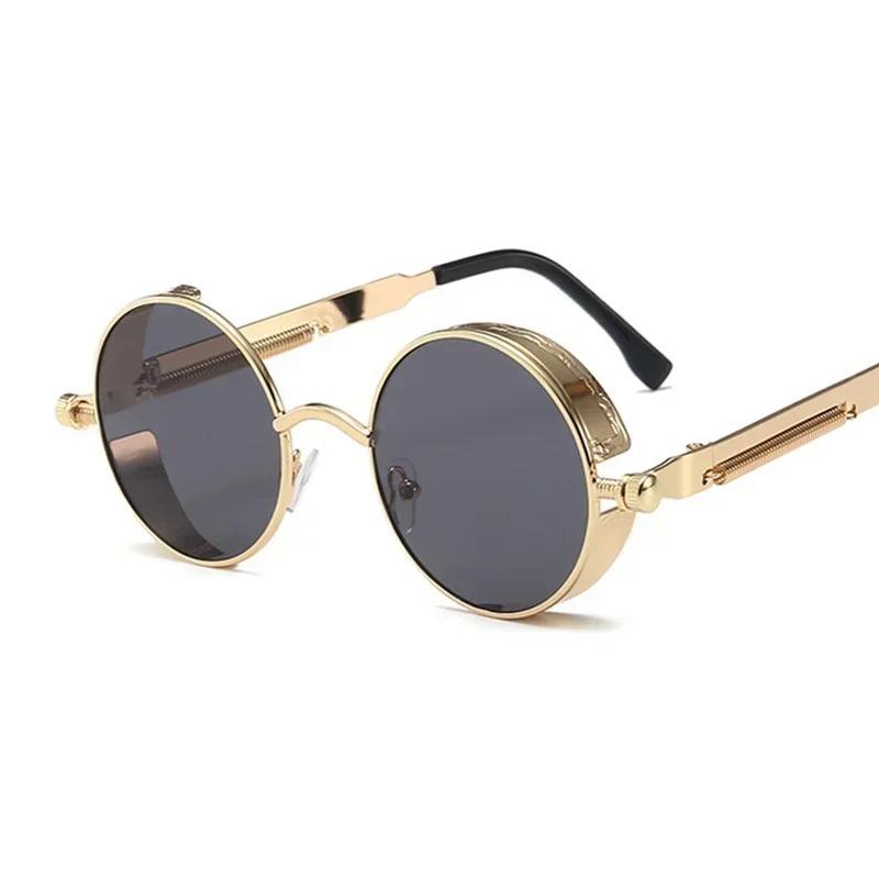 Metal Steampunk Sunglasses UV400 Protection Vintage Round Glasses for Men Women Fashion Brand High Quality Sun Glasses