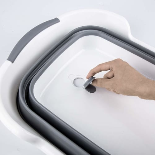 SOLPEX Folding Tub, Large Washing Tub, Dog Bath Tub, Cat Bathtub, Large Capacity, Laundry Bucket with Drain Plug and Three Handles, Soft Tub for Laund