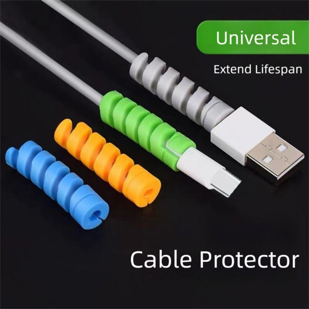 TPR Spiral Cable Winder Anti Break USB Cable Protector Charge Cable Sleeve For Earphone Wire