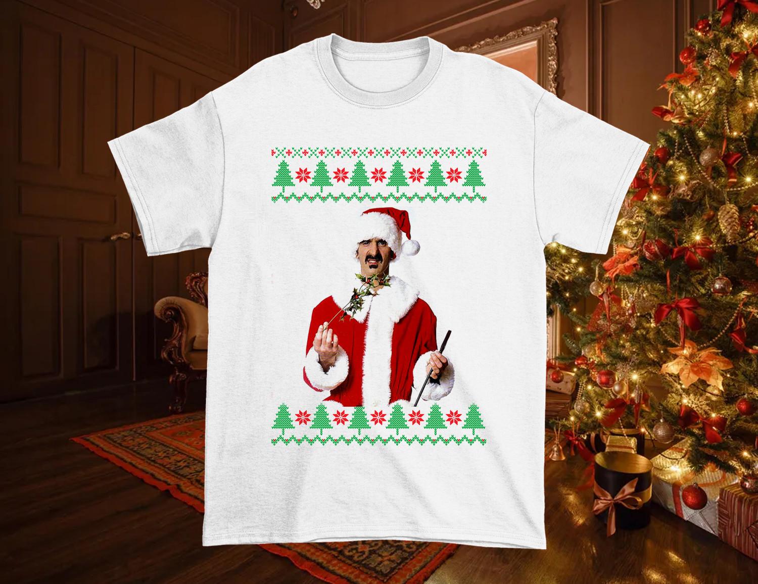 2022 Frank Zappa Merry Christmas White All Size S to 4XL Shirt S