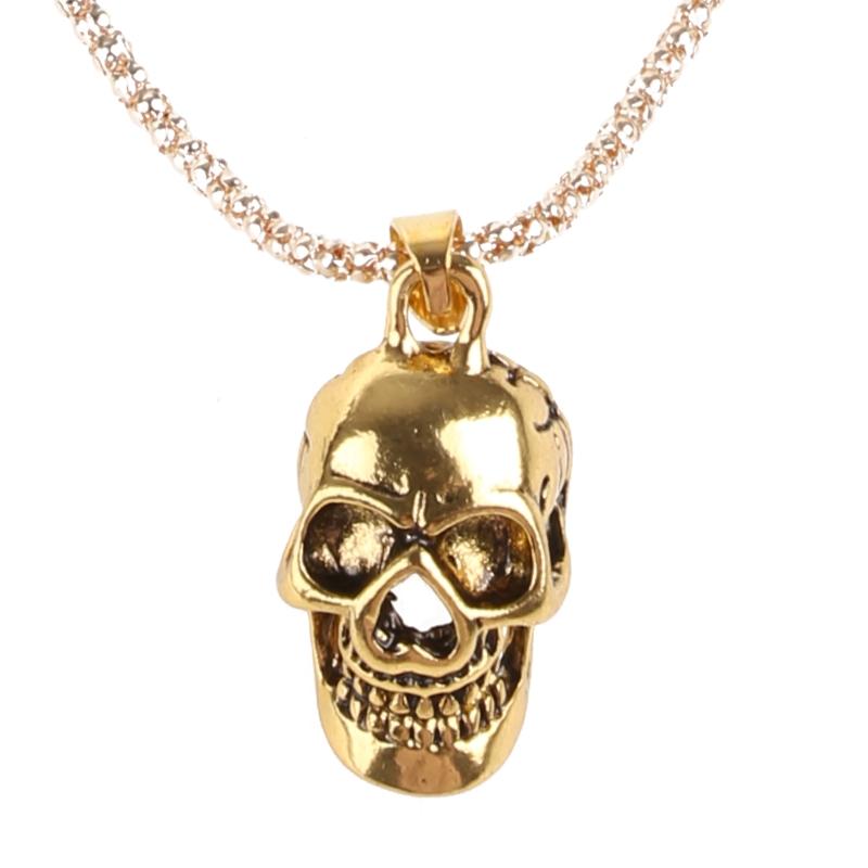 Pendentif Collier Tête de Mort en Acier Inoxydable Punk Rapper Homme Collier Tête de Mort Gothique Personnalisé Cadeau en Acier Inoxydable