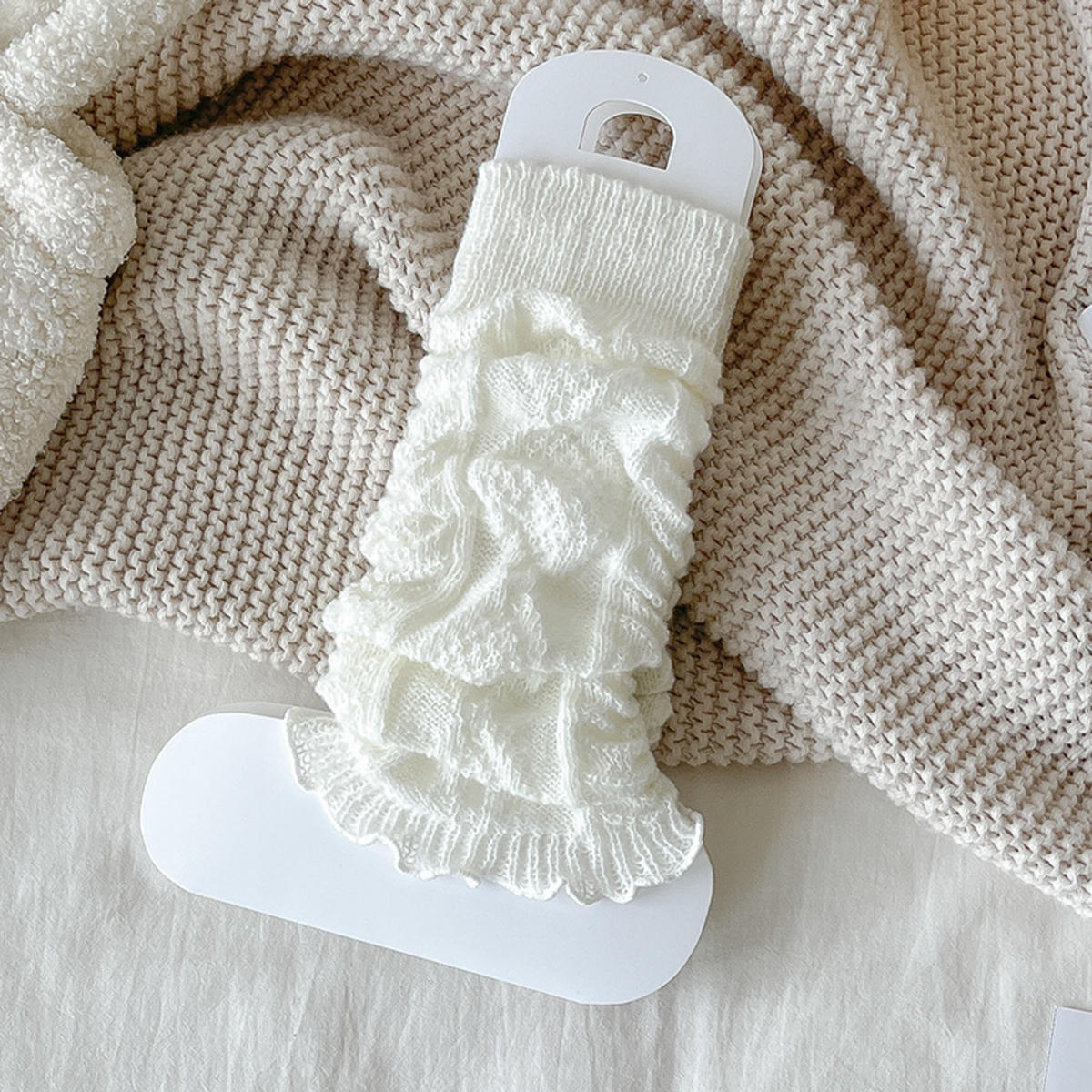 

Женские гетры Японская Лолита Гольфы средней длины Вязаная защита для ног Грелка для рук Весна Осень Крючком Носок-куча Манжеты для ботинок one size белый