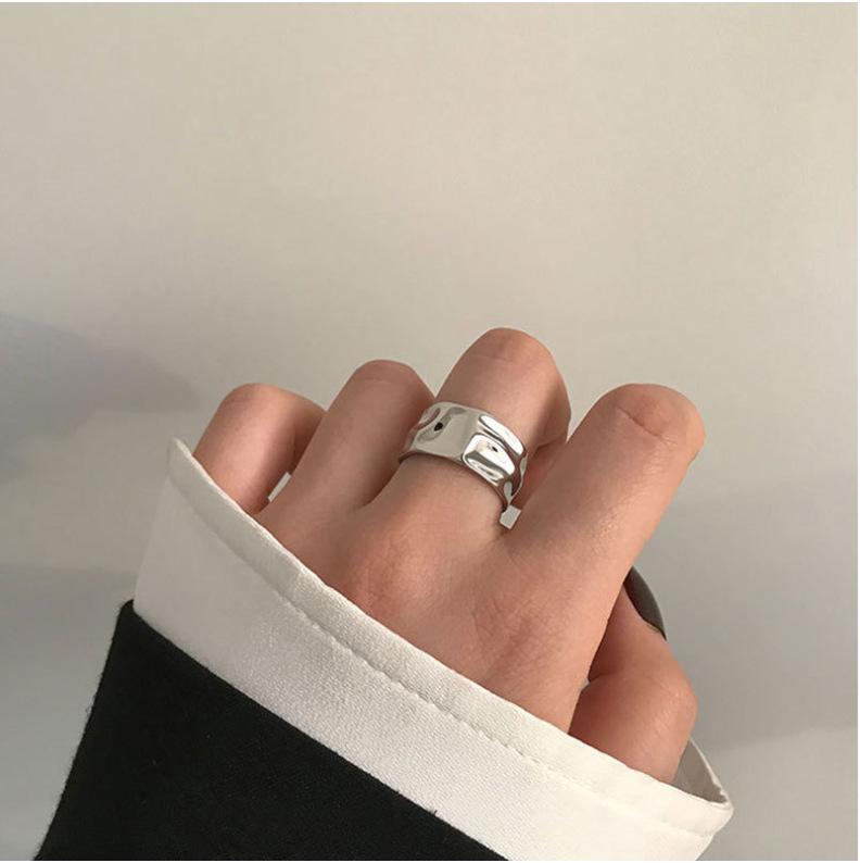 Women's Adjustable S925 Sterling Silver Retro Minimalist Open Ring