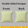 Mint Stripe Square Jacquard Pillow Cover for Sofa Office Waist Cushion Cover Home Decorative Pillowcase