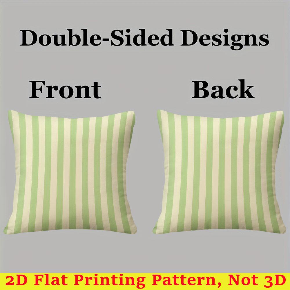 Mint Stripe Square Jacquard Pillow Cover for Sofa Office Waist Cushion Cover Home Decorative Pillowcase
