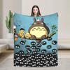 Cartoon Soot T-Totoros  Blankets Velvet Anime Super Warm Throw Blanket for Car Sofa Couch Bedroom Quilt