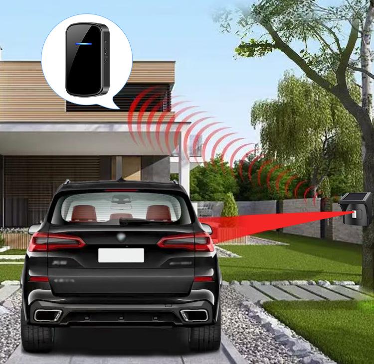 Solar-Powered Dual Detection Driveway Alarm & Wireless Doorbell System
