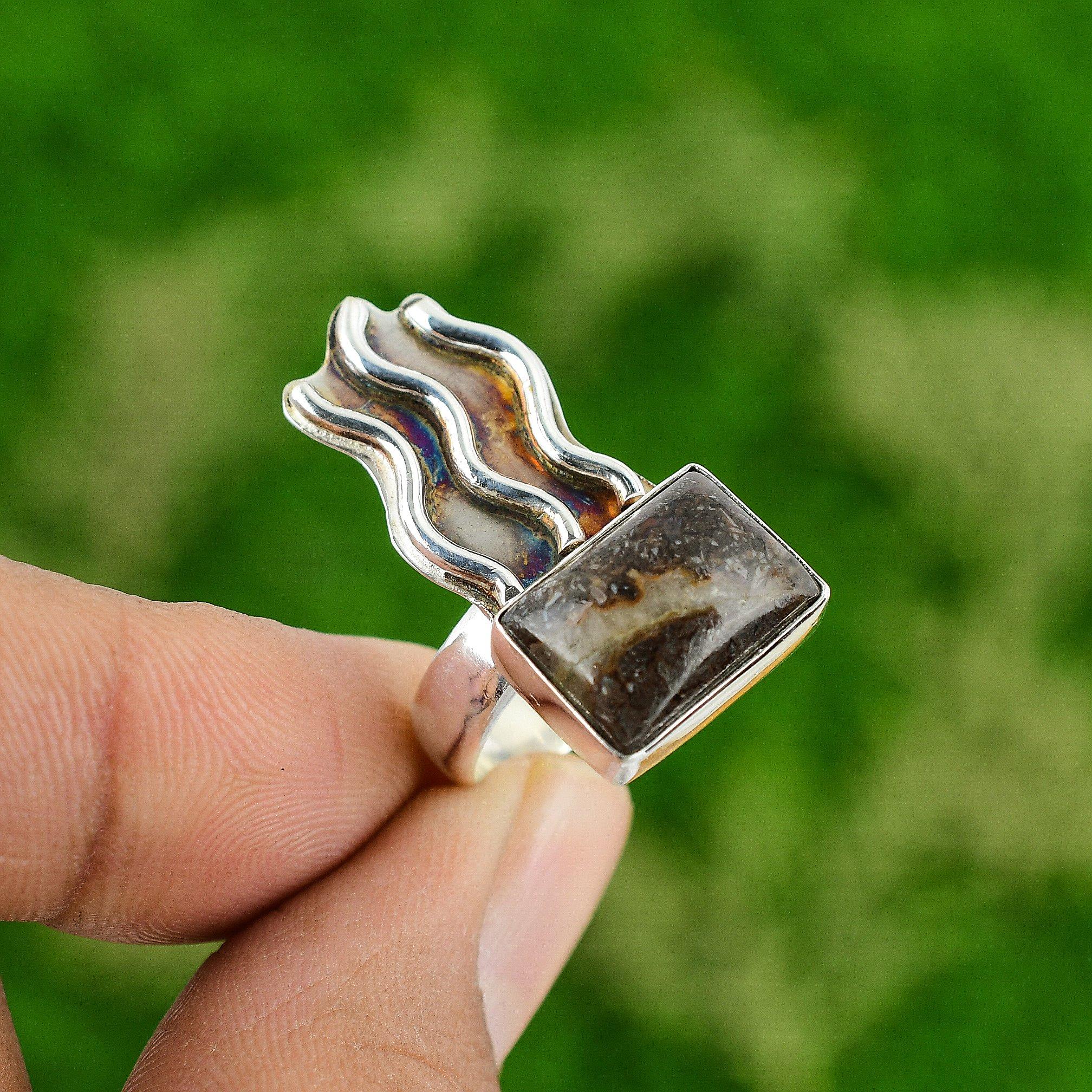 

Natural Crazy Lace Agate Gemstone Promise Ring Size 7 925 Silver For Girls 7