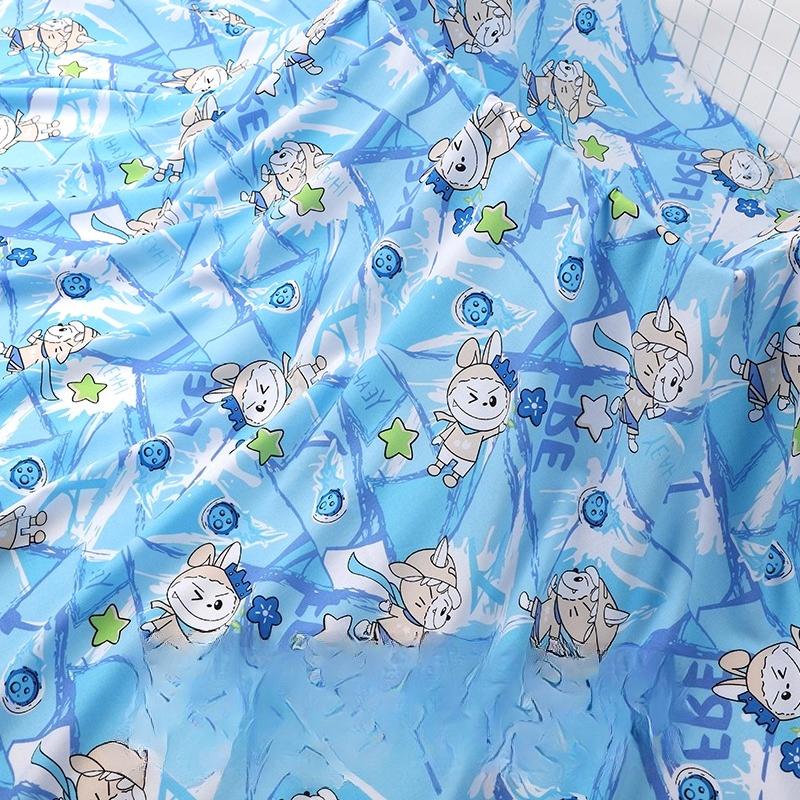 Wide 143cm Summer Cotton Fabric for DIY Sewing Children's Pajamas Clothes Cheongsam Super Soft Floral Cartoon Fabric