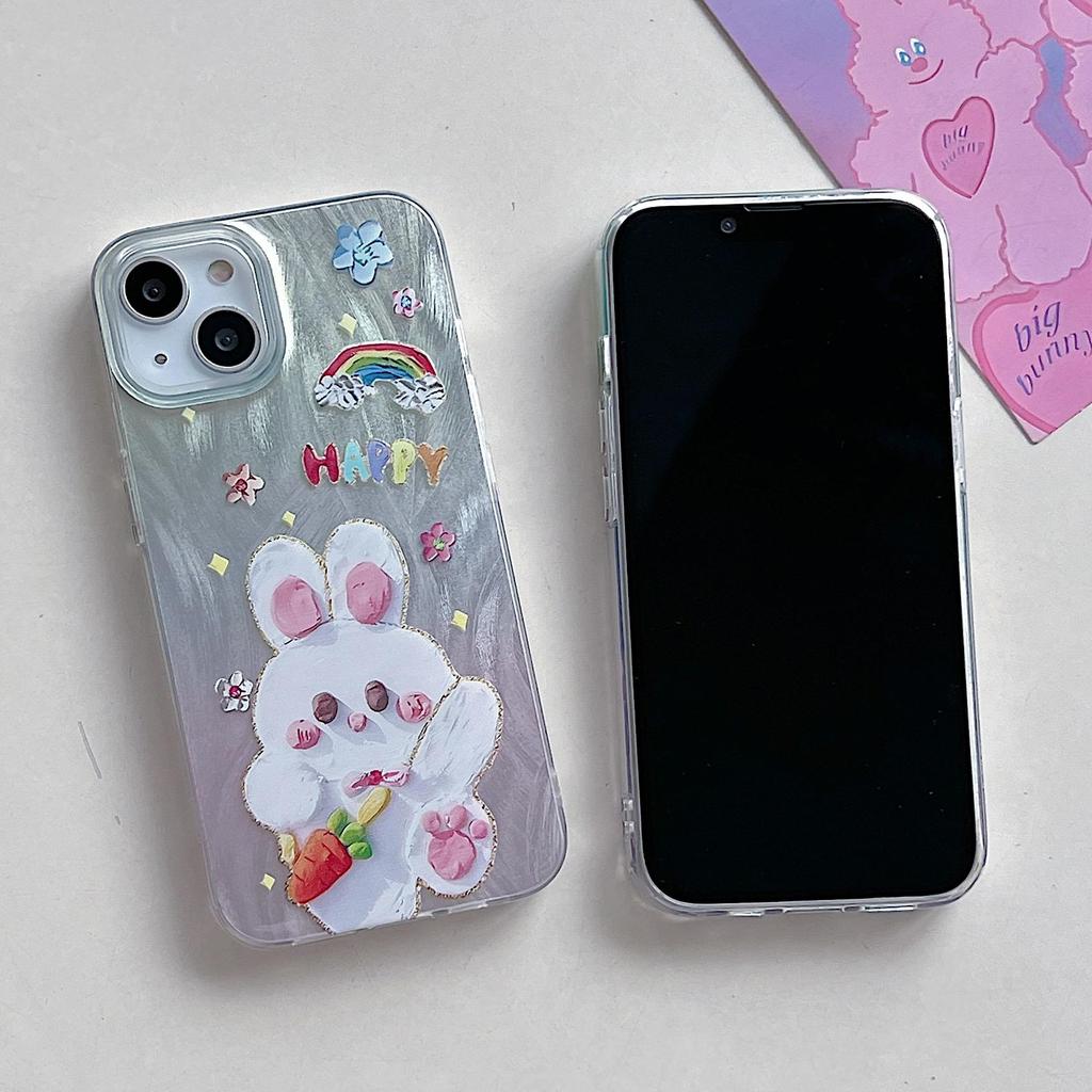 Etui silikonowe Laser Elephant Bunny do Xiaomi Redmi Note 12 11 Samsung A54 A24 A14 Oppo A78 A58 A38 Tecno Spark 10 Funda malowane etui miękkie etui TPU