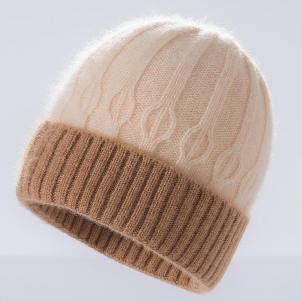 2025 Autumn/Winter Cashmere Kids' Knitted Turban Hat - Cute, Folded Edge, Unisex Hat