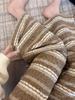 Coffee-Colored Retro Striped Wide-Leg High-Waisted Pants for Women, 2025 Autumn/Winter Collection.